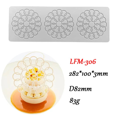 Chinoiserie Pavilion Silicone Mold — DIY Leaf, Flower & Swan Sugar Lace Pad for Chocolate & Crisp Cake Decoration
