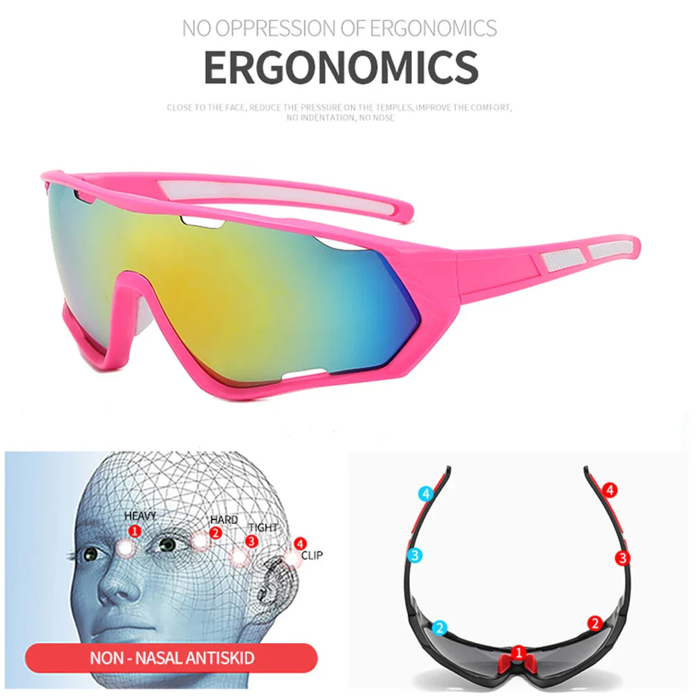 UV400 Cycling Sunglasses | Riding Glasses for Men & Women | Sports Eyewear for Bicycle Mountain Bike & Road Goggles