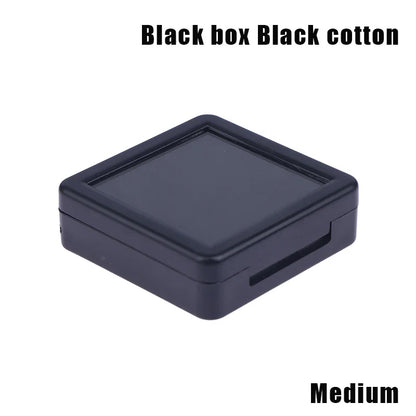 Transparent Glass Lid Gem Storage Box – Jewelry Display Case for Diamonds, Gemstones & Pendants Holder Container