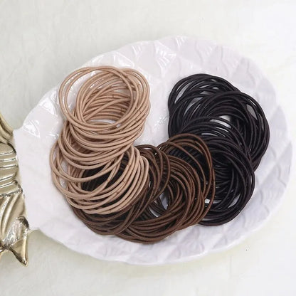 100PCS Hair Ties Elastic Rubber Bands - Thin Ponytail Scrunchies for Women & Men, Hair Accessories