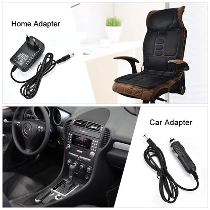 Electric Full-Body Massage Chair Cushion | Infrared Heating Vibrator for Back, Neck & Lumbar – Car, Home, Office