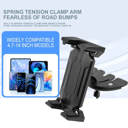 Universal Car CD Slot Mount — Tablet & Phone Holder for 4–14” iPad, Xiaomi, GPS