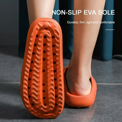 4cm Thick Sole EVA Cloud Slippers – Height Increasing Non-Slip Bathroom & Indoor Summer Sandals for Couple Home Use
