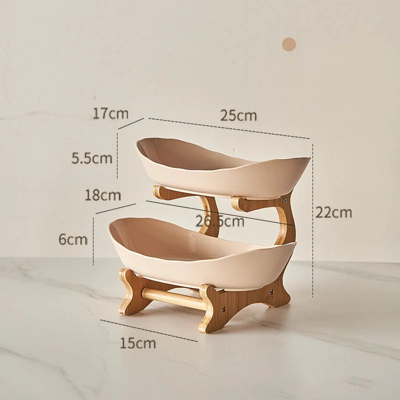 2/3 Layer Plastic Fruit Plate – Modern Snack Dish, Candy Dish & Cake Stand for Home & Living Room