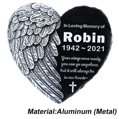 Personalized Memorial Plaque – Custom Engraved Grave Marker for Loved Ones or Pets (Dog & Cat), Remembrance Plaques