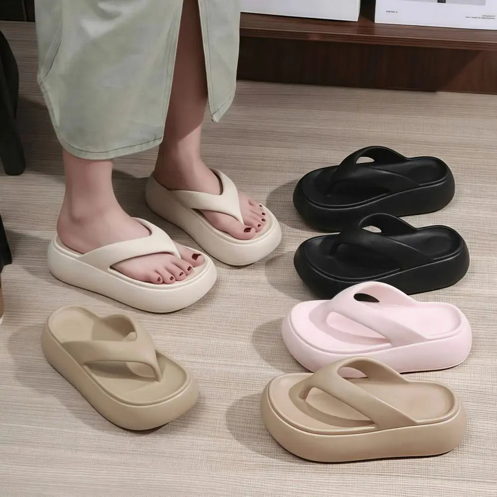 Height-Increasing Platform Slippers - 5CM EVA Non-Slip Lightweight Beach Sandals for Women