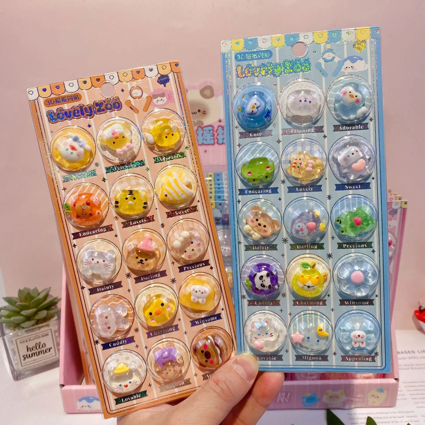 2026 New 3D Shake Flash Stickers – Candy Crystal Decorative Stickers for Children, Toy Reward & Gift