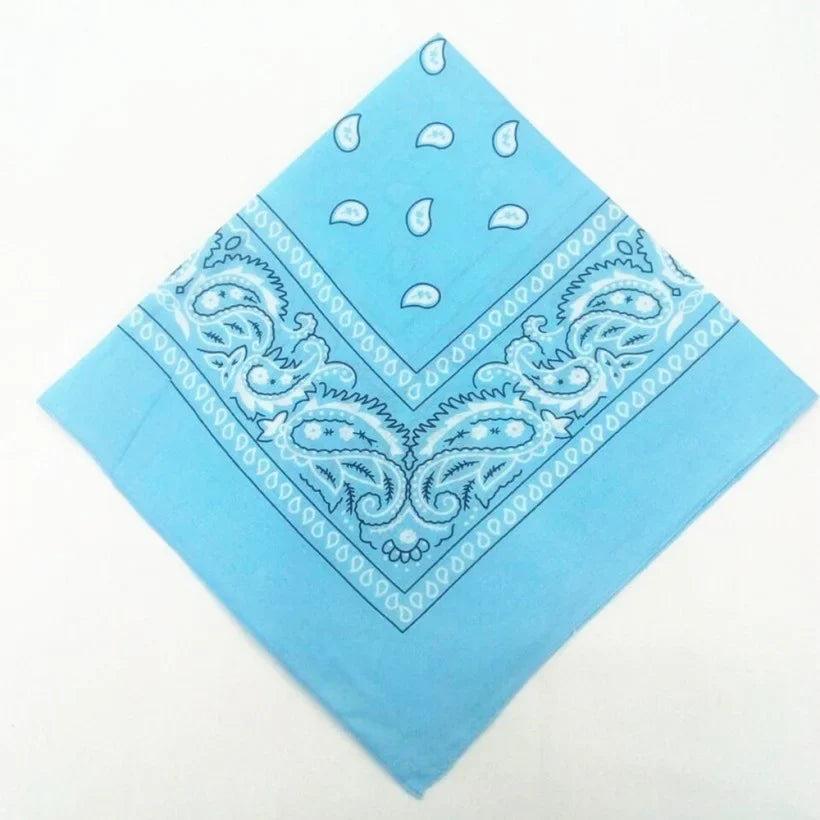 Unisex Cotton Bandana – Paisley Cowboy & Biker Headband, Wrist Wrap & Hair Scarf for Men & Women