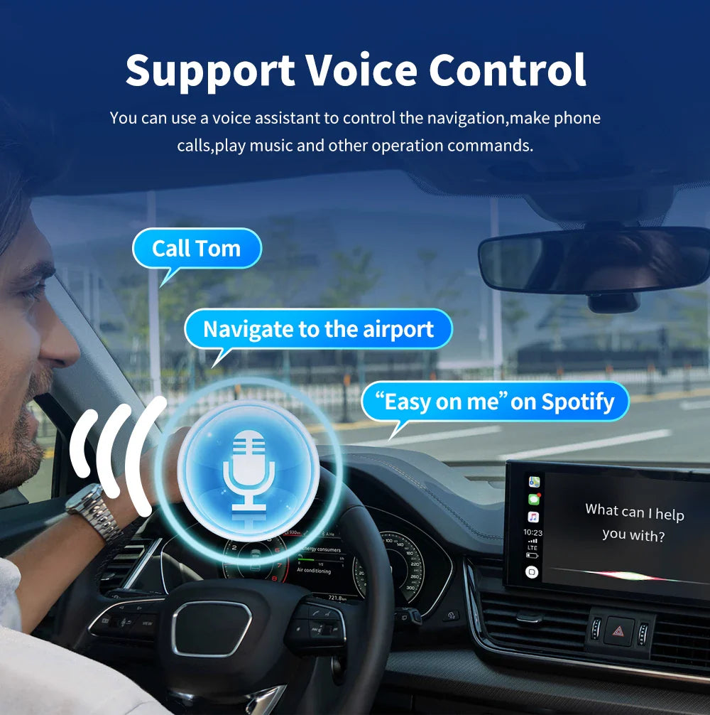 EKIY 2-in-1 Mini Wireless CarPlay & Android Auto Adapter for Cars with Wired Systems