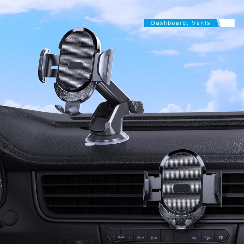 Universal Gravity Dashboard Phone Holder: Car Stand Support for iPhone 13/12/11, Xiaomi, Samsung - Mobile Phone Mount