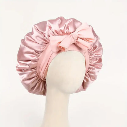 Satin Silk Bonnet – Adjustable Sleeping Hair Bonnet with Tie Band for Women & Men