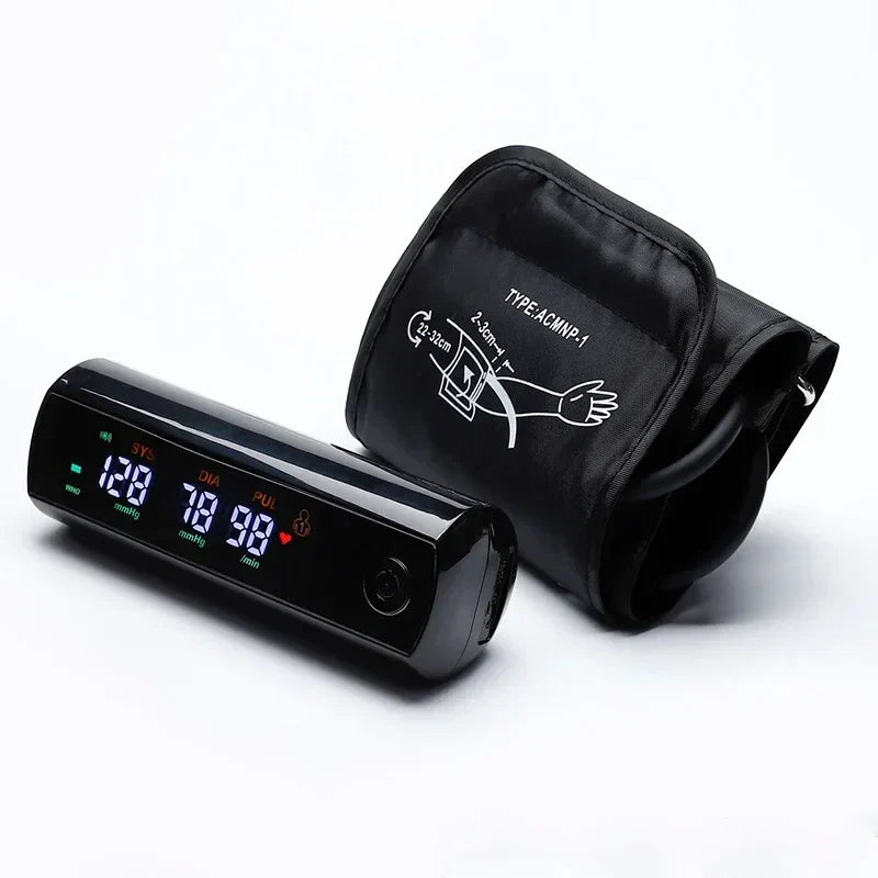 Rechargeable Li-Ion Battery Blood Pressure Monitor – LCD Large Screen Sphygmomanometer with Russian Voice Tonometer