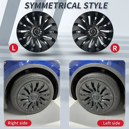 4PCS HubCap Performance Rim Covers – Replacement Wheel Caps for Tesla Model Y 19-Inch (2018-2024)