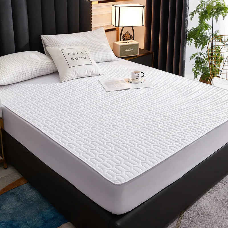 Waterproof Thick Quilted Mattress Cover — Latex Pad, Skin-Friendly Fitted Sheet Protector, 150/160/180x200cm
