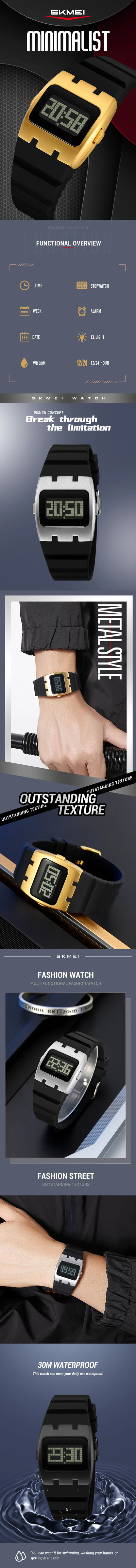 SKMEI 2415 Men’s Digital Watch — Waterproof Luminous Electronic Chronograph with Calendar & Alarm