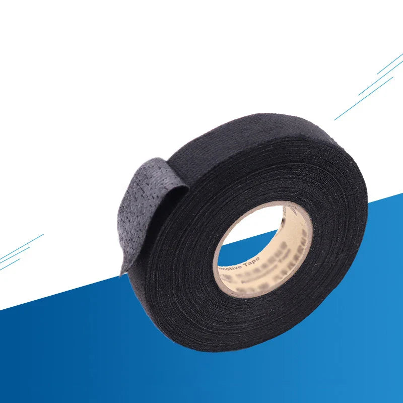 15 Meter Flame Retardant Adhesive Cloth Tape - Heat-resistant Tape for Car Cable Harness, Wiring Loom Protection (Width 9/19/25MM)