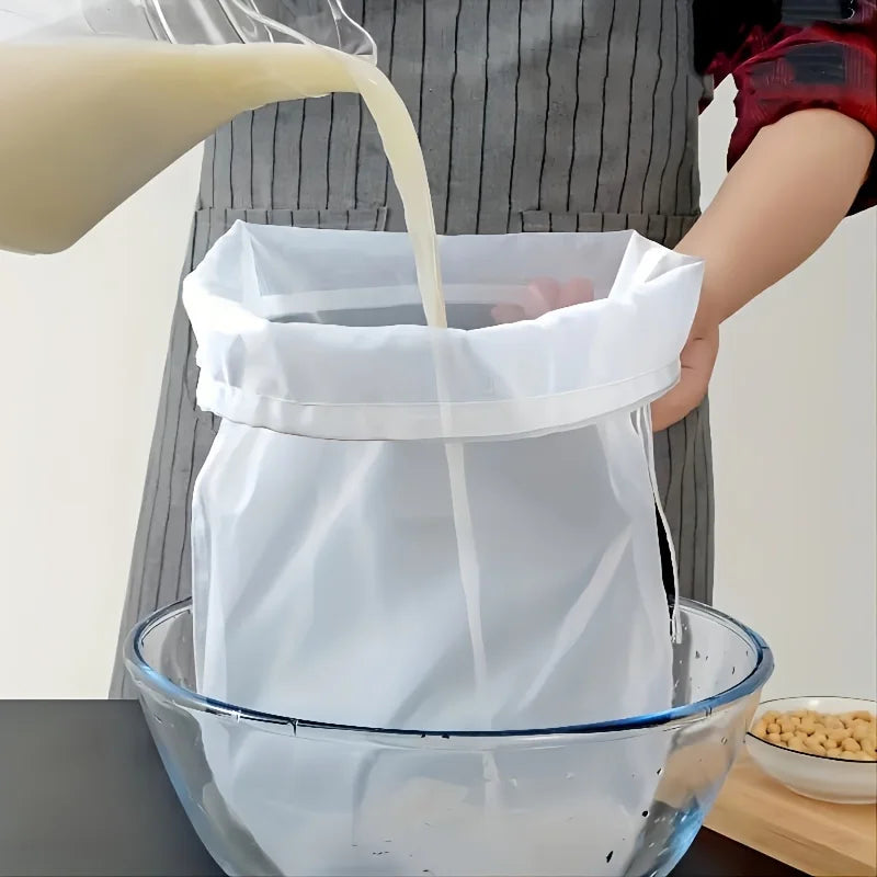 Reusable Kitchen Filter Mesh Bags — Food-Grade Soy Milk and Juice Strainer Bags for Home Brewing