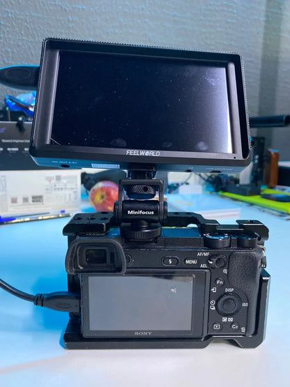 Minifocus Monitor Holder Cold Shoe Mount for Camera, 180° Tilt Adjustable Bracket for Field Monitors, Microphone, Hot Shoe