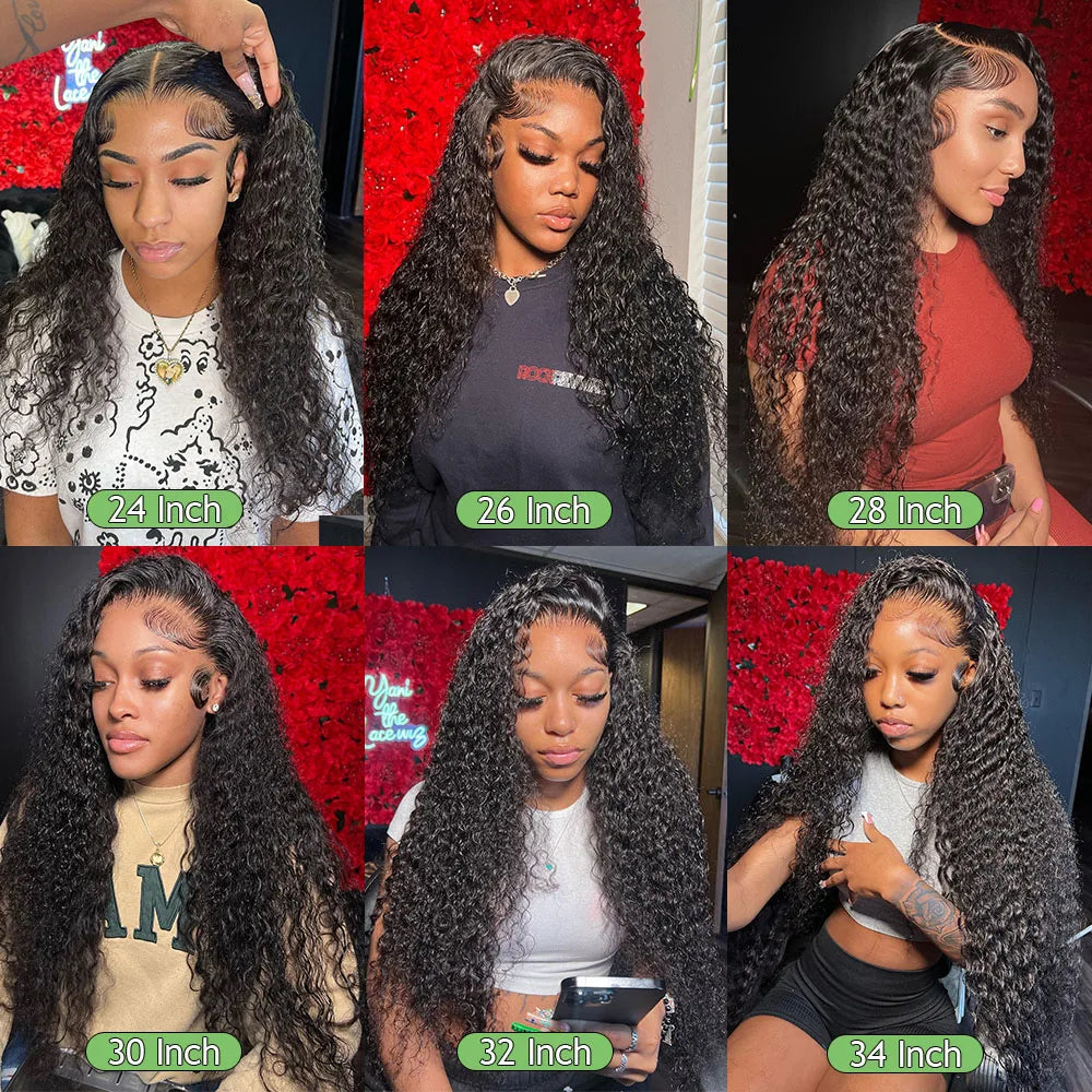 250% Density Deep Curly 13x6 HD Lace Frontal Wig – Glueless Deep Wave Human Hair Lace Front Wig, Ready to Wear
