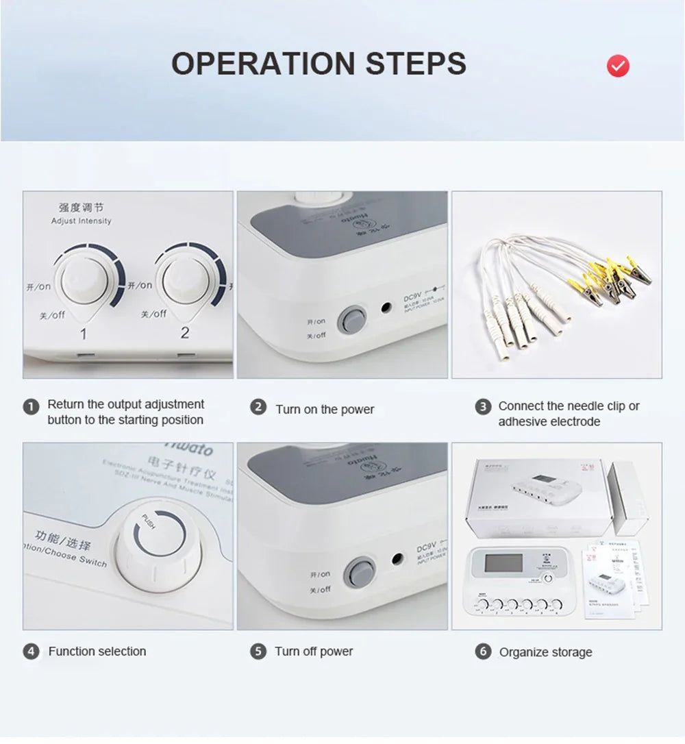 Hwato SDZ III Electroacupuncture Machine — 6-Channel Nerve & Muscle Stimulator Therapy Device for Acupuncture Treatment