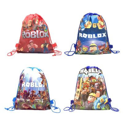 6/12/18/56PCS Roblox Drawstring Bags – Nonwoven Party Favor Bags for Kids Birthday, Baby Shower & Game Party Supplies