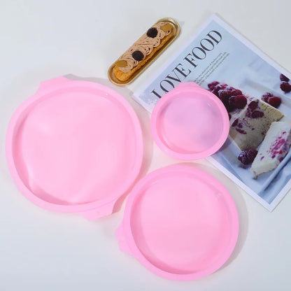 FAIS DU Silicone Cake Pan Set – 2-8pcs 4/6/8inch Round Molds for Rainbow Cake & Mousse Baking