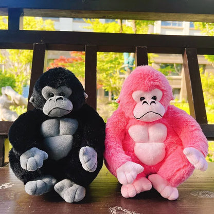Cartoon Gorilla Plush Toy — Soft Chimpanzee Monkey Stuffed Doll for Room Decor & Birthday Gift