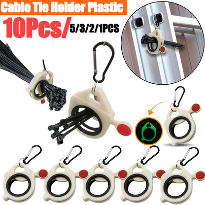 Fluorescent Cable Tie Organizer – 1-10pcs Portable Storage Tool for Electrical Wires and Cable Management