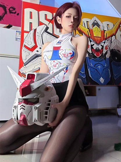 Vol.1 RX-78-02 Cyberpunk Helmet – 1:1 Mech Robot Mask with Touch Control Light, Cosplay Costume & Halloween Toy Gift for Kids