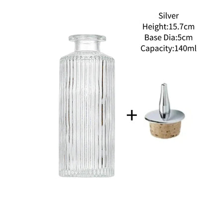 Vintage Glass Cocktail Bitters Bottles — Stainless Steel Cap Seasoning & Bar Accessories for Kitchen & Bartender Use