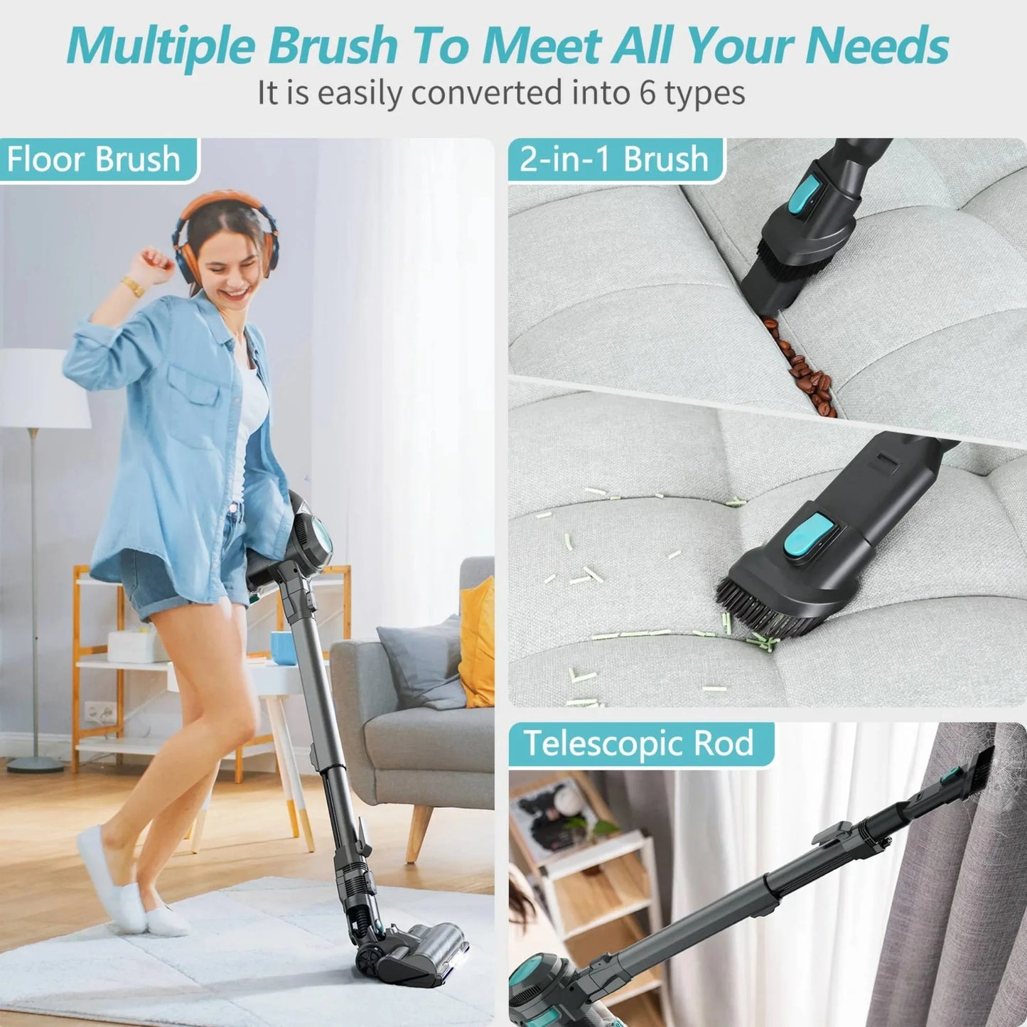 Cordless Stick Vacuum Cleaner – Lightweight, Powerful Suction for Home, Carpet, and Pet Hair