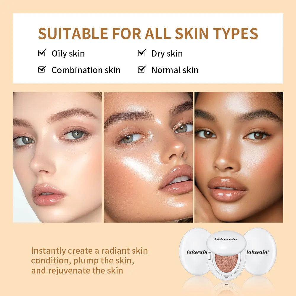 NEW Glow CC Cream Foundation Cushion – Waterproof, Long-Lasting Brightening Face Base Makeup for Women, Korean Cosmetics