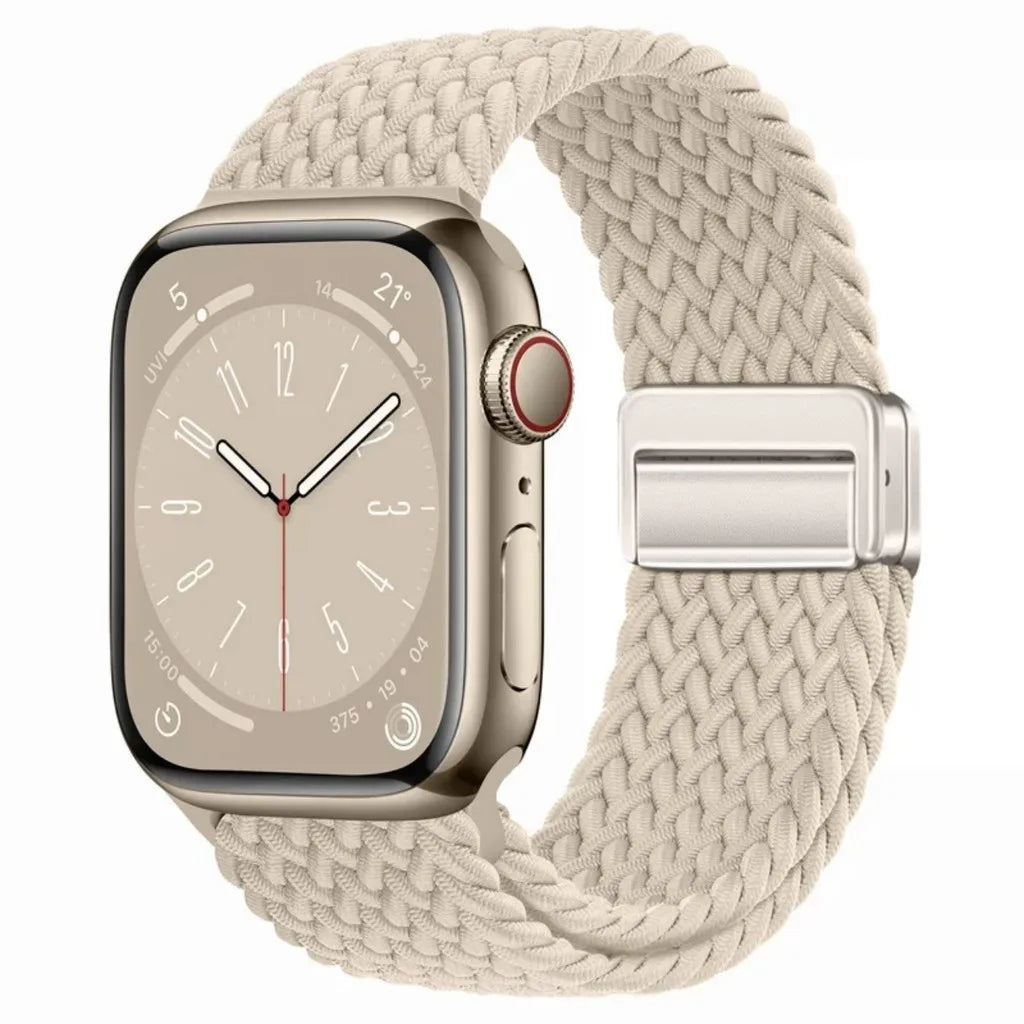 Nylon Braided Watch Band for Apple Watch – Compatible with Series SE, 3–10 & Ultra (38–49mm Adjustable Sport Strap)