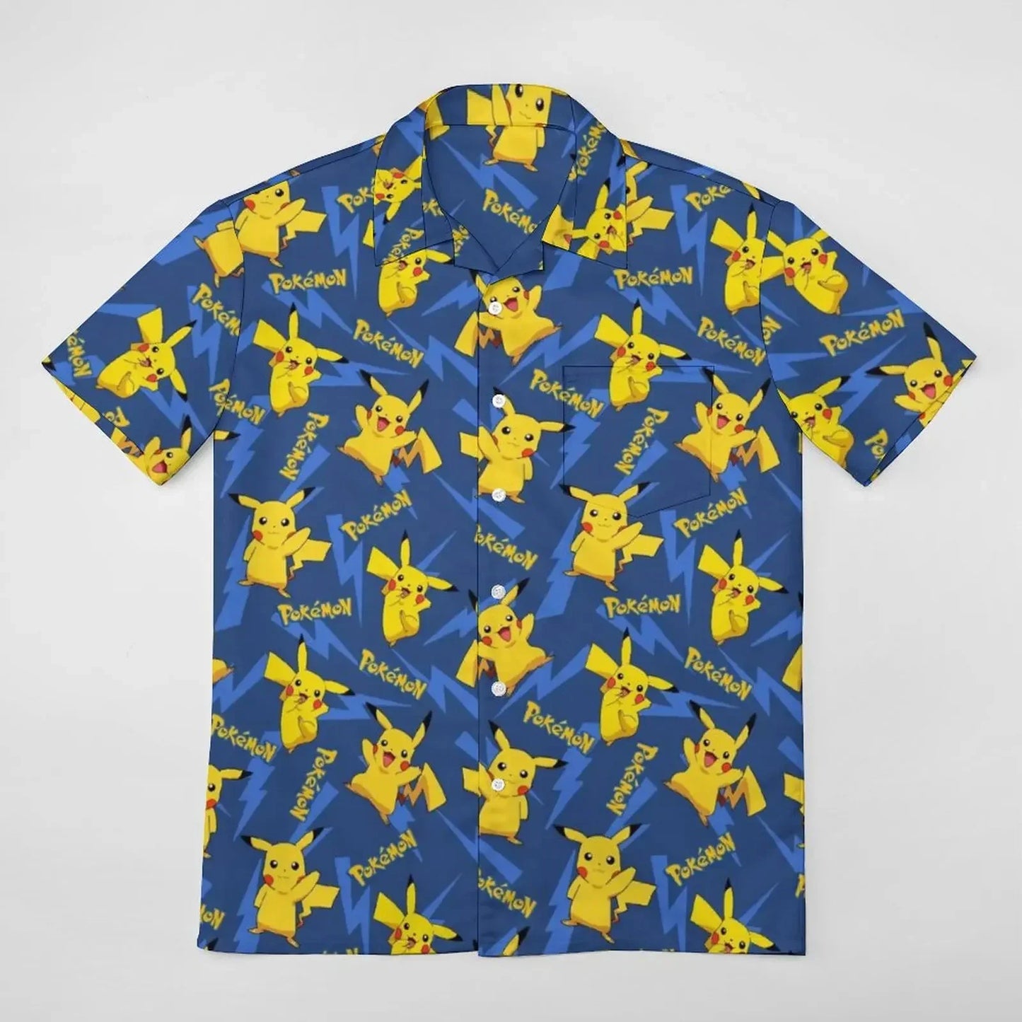Summer Men's Short Sleeve Shirt – Cute Animal Print, Open Button Lapel, Comfortable Casual Top