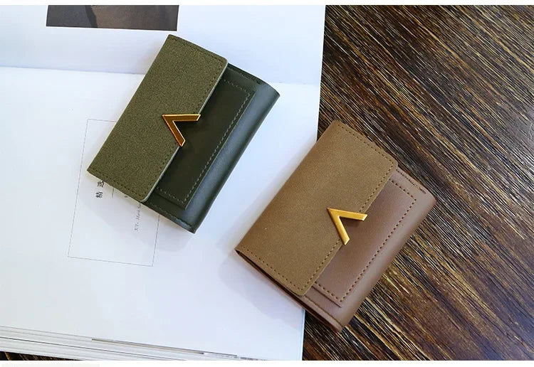 Luxury Mini Leather Wallet for Women – Small Short Fashion Purse with Credit Card Holder