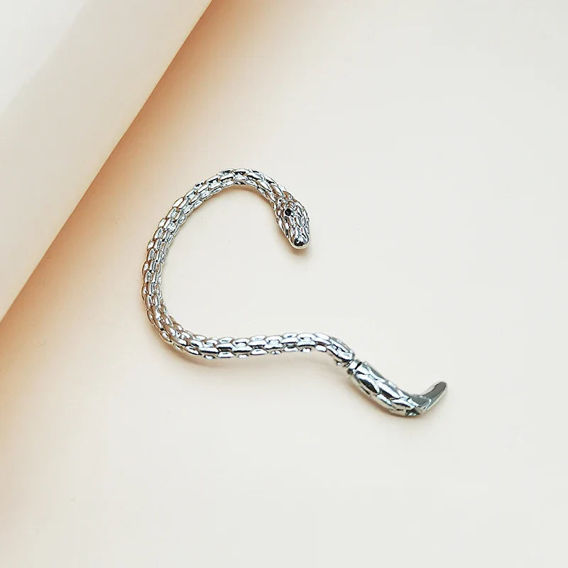 Stainless Steel Vintage Snake Wrap Ear Hook Earrings - Gothic Women's Accessories Clip-ons Trending 2024
