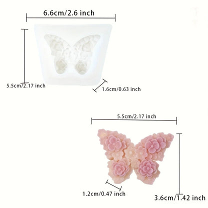 3D Flower & Butterfly Silicone Mold – Durable DIY Craft Tool for Home Decor, Clay, Soap, Candle Making, and Aromatherapy