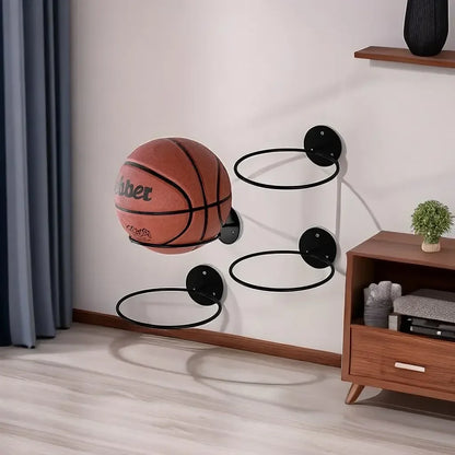 Iron Basketball, Football & Volleyball Storage Rack – Wall-Mounted Household Ball Storage Rack