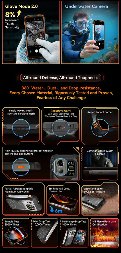 Blackview XPLORE 1 Pro Rugged Smartphone – Android 15, 6.78" 2.4K, 12GB+256/512GB, 20000mAh with FLIR Thermal Imaging