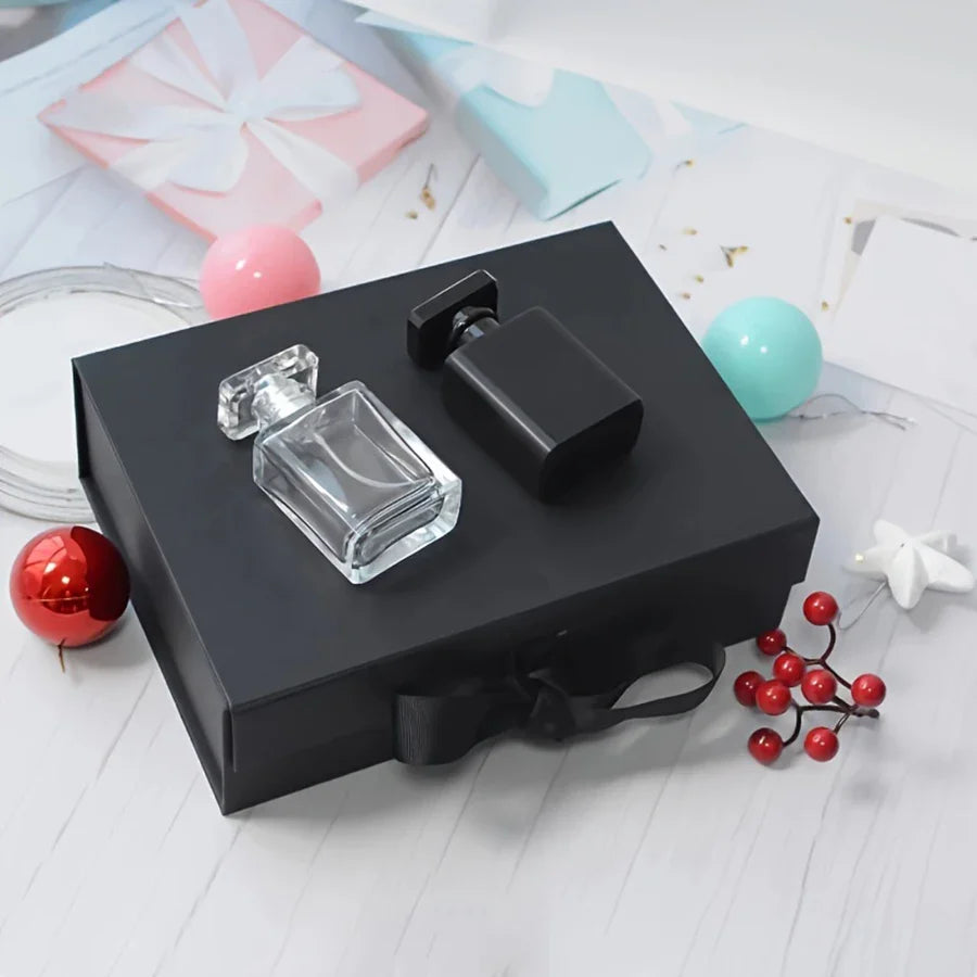 Luxury Magnetic Gift Box with Lid — 3 Sizes, Ribbon & Lafite Grass | Greeting Card & Valentine’s Day Packaging Box