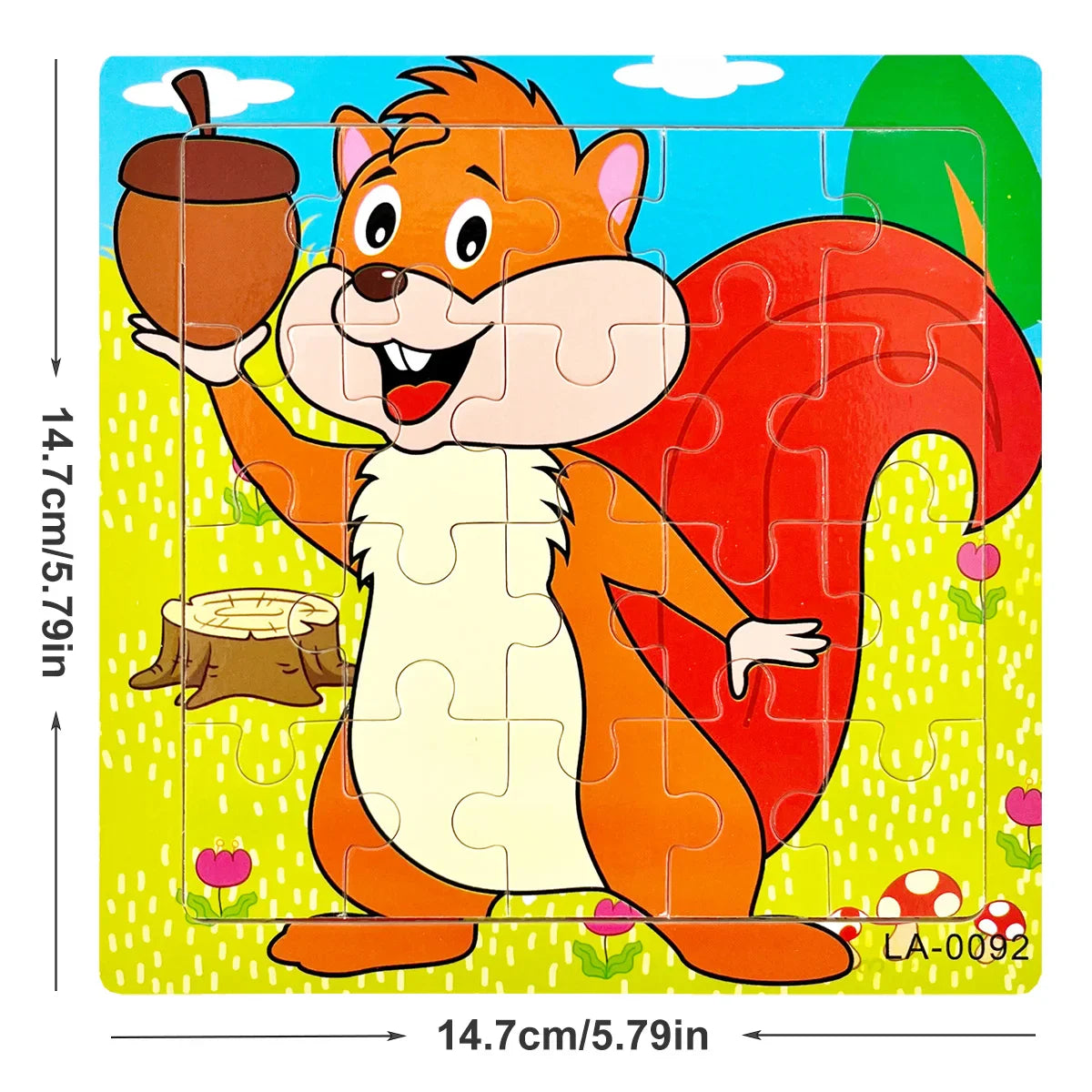 14.7cm Wooden Jigsaw Puzzle – Transportation & Marine Animal Educational Toy for Kids