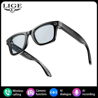Smart AI Glasses — Video Recording, Photo Recognition, Translation, Bluetooth with 260mAh Battery, IP65 Waterproof