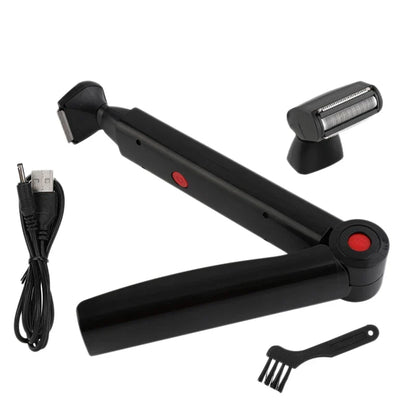 Long Handle Waterproof Men’s Back Shaver — USB Rechargeable Folding Body Hair Trimmer