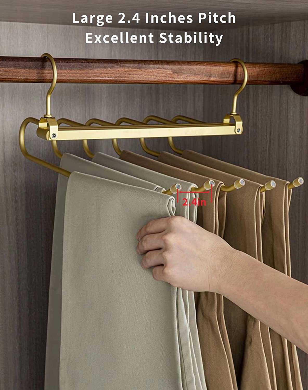 6-Layer Aluminum Pants Hanger – Space-Saving Heavy-Duty Organizer for Jeans, Skirts & Trousers