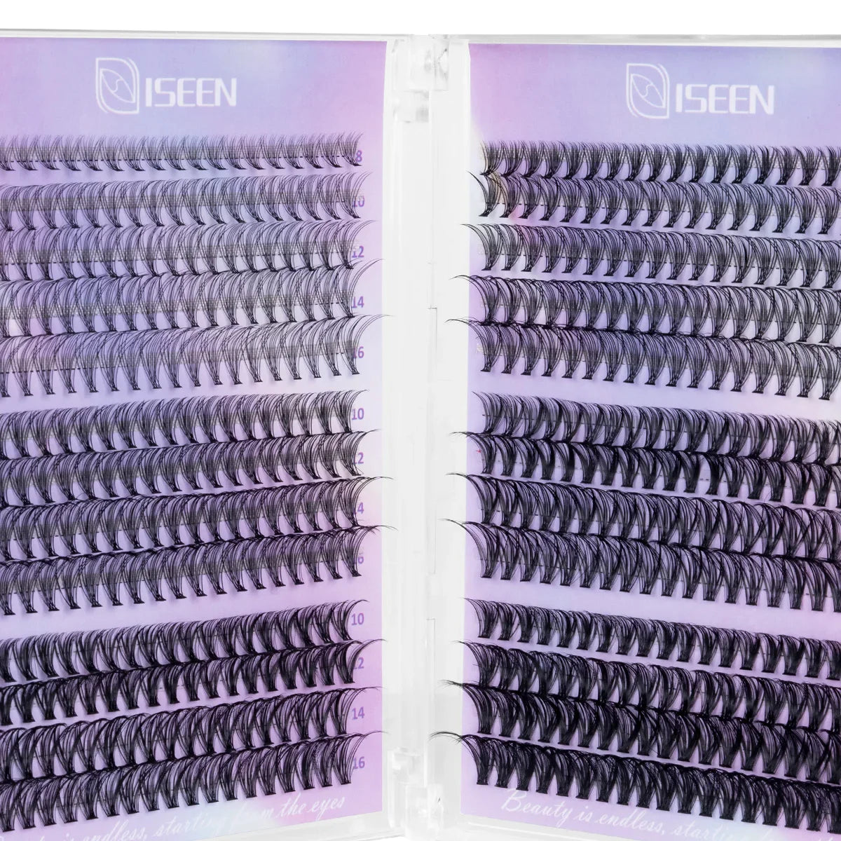 DIY Lash Clusters Kit – Wispy Natural C Curl Eyelash Extensions 8–16mm with Bond & Seal for Salon-Style Eyelash Makeup