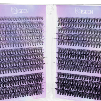 DIY Lash Clusters Kit – Wispy Natural C Curl Eyelash Extensions 8–16mm with Bond & Seal for Salon-Style Eyelash Makeup
