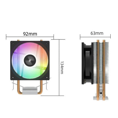 TEUCER CPU Cooler — 2-4 Heat Pipe Radiator with 3-Pin PWM Silent RGB Fan for Intel LGA 1700/1150/1155/1156/1366 & AMD AM2/AM3/AM4