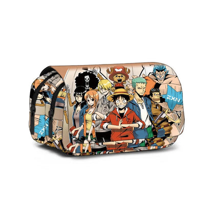 One Piece Pencil Case – Large Capacity Anime Pen Bag with Luffy & Zoro Print for Students & Gifts