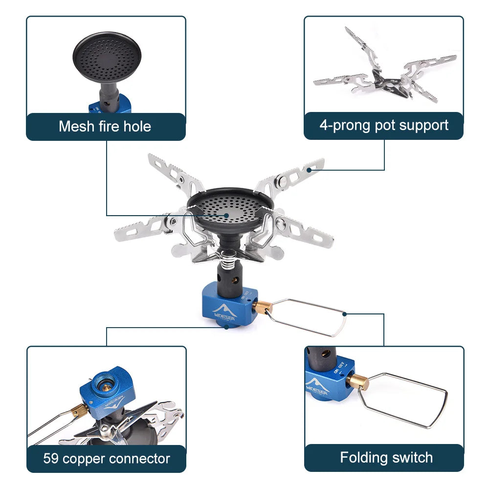 Outdoor Camping Gas Burner 3300W – Portable Stove for Survival, Bushcraft, and Tourist Kitchen
