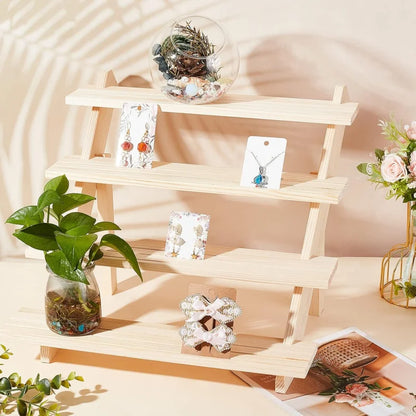 Wood Earring Display Stand – Jewelry Holder & Earring Card Organizer